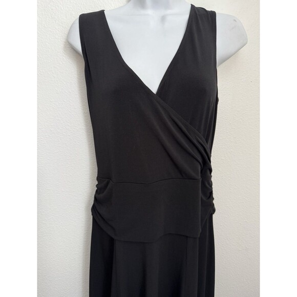The Limited Dress Faux Wrap Sleeveless Black Fit Flare Size M Knit Stretch New - Picture 4 of 10
